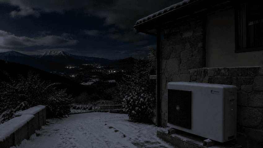 aerotermia de alta temperatura en las noches de la Sierra de Madrid