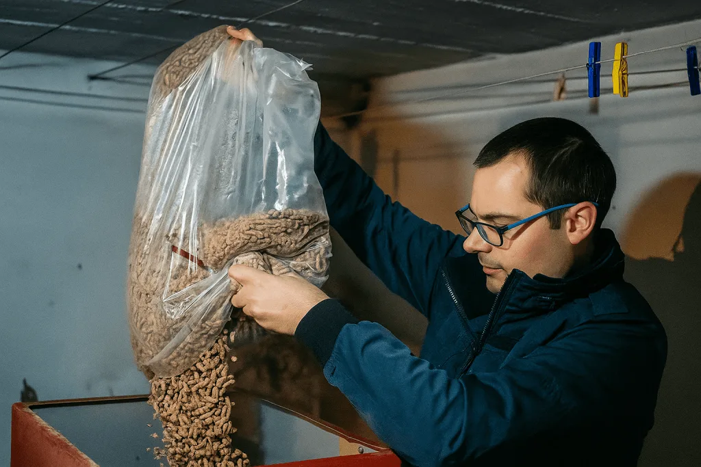 cuarto con calderas de pellets